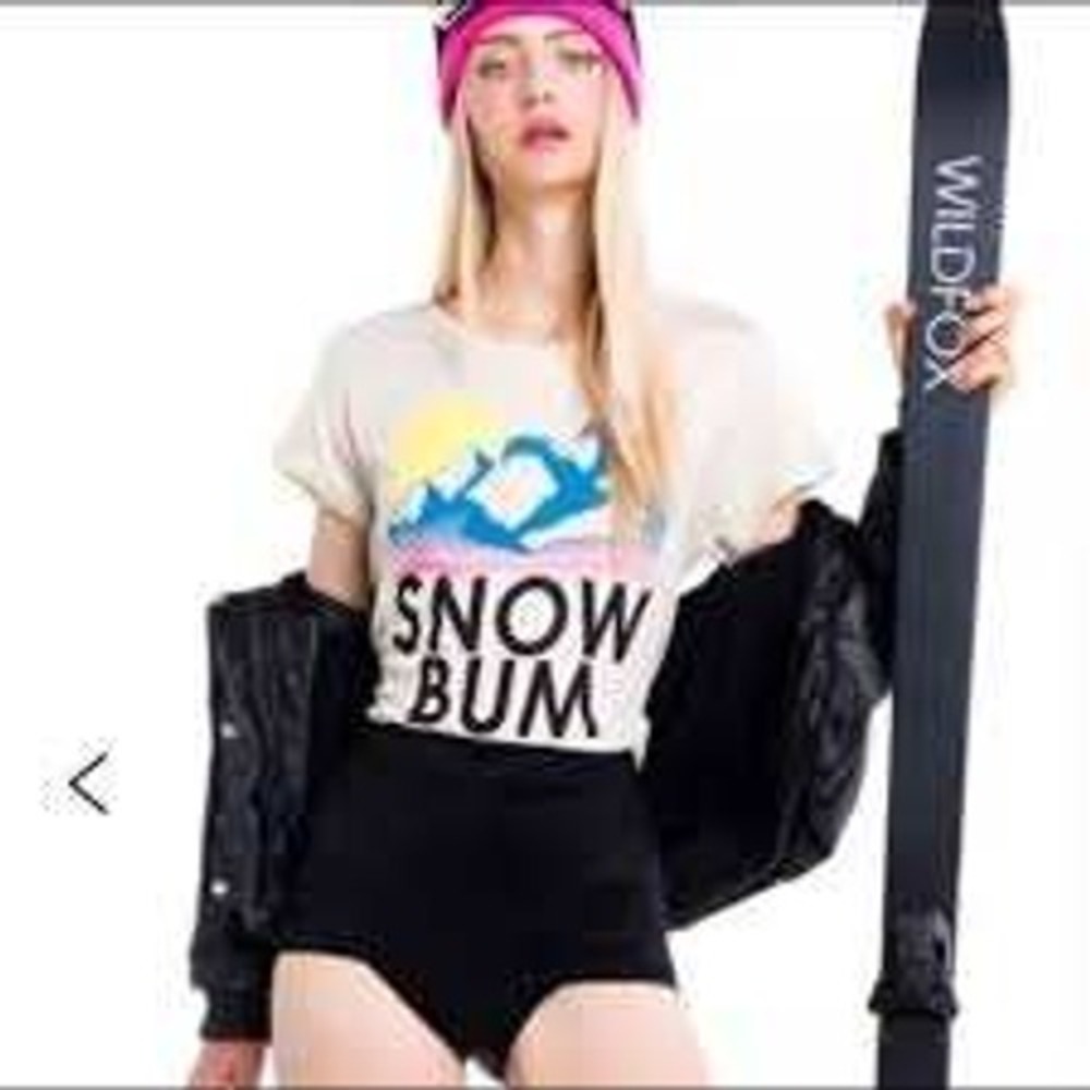 Wildfox Snow‎ Bum Distressed Relaxed Graphic Top NWT Size XL